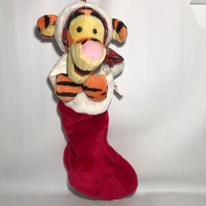 Disneyland Resort Tigger Plush Christmas Stocking Red, Orange, Yellow & White